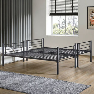 Продажа от производителя, двухместные металлические двухъярусные кровати с защитными ограждениями и лестницами для спальни темно-серого цвета - Product Image 6