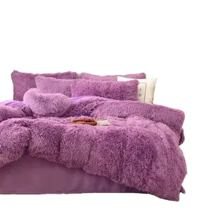 Deluxe Plush Shaggy super Soft and comfortable Fluffy bedding set Fluffy duvet luxury deep pile