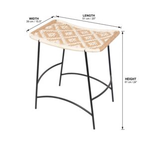 Modern Handmade Woven Seat <b>Stool</b> Wood Rattan Metal Frame <b>Dining</b> Hotels Malls Custom Outdoor Furniture Direct Manufacturer - Product Image 5