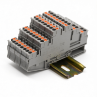 Technologie de connexion par enfichage TD, borniers industriels à ressort triple couche 2,5 mm² pour rail DIN, 26-12 AWG