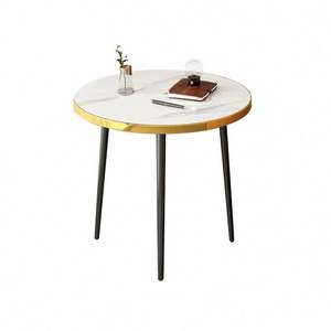 Mesa Auxiliar Redonda de Metal Gris Nórdico <span class=keywords><strong>para</strong></span> Sala de Estar, Mesa Auxiliar Simple <span class=keywords><strong>para</strong></span> Sofá, Mesa Auxiliar de Esquina <span class=keywords><strong>para</strong></span> Cama con Almacenamiento - Product Image 4