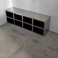 Casier à chaussures double face en acier inoxydable à 6, 12 ou 16 compartiments avec serrure à clé et tabouret de changeur sur pied