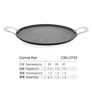 Sartén Tawa sin recubrimiento de acero al carbono con asas dobles de metal para <span class=keywords><strong>Pizza</strong></span> Crepe Dosa Roti & Budare Paw Bhaji-Uso doméstico sostenible - Product Image 1