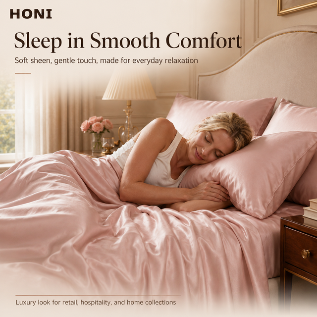 HONI OEKO-TEX Certified Modern Linen 4-Piece Full Bed Sheet Set 100TC Washed with Pillowcases for Home Textiles All Seasons