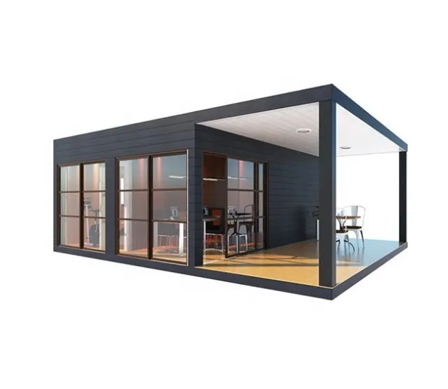 Üretilen prefabrik ev ucuz taşınabilir mobil çelik konteyner ev cam ofis binası