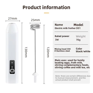 Mini-mélangeur à café personnalisé avec logo, mousseur à lait électrique portable à double fouet pour espresso et œufs - Product Image 3