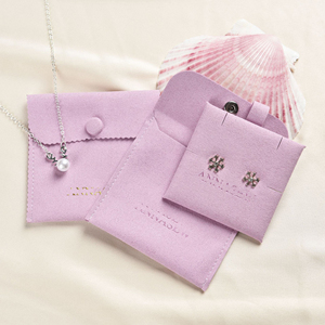 Enveloppe en cuir suédé microfibre colorée personnalisée pochettes à bijoux recyclable bouton en tissu de velours imprimé logo cadeaux <span class=keywords><strong>bonbons</strong></span> - Product Image 2