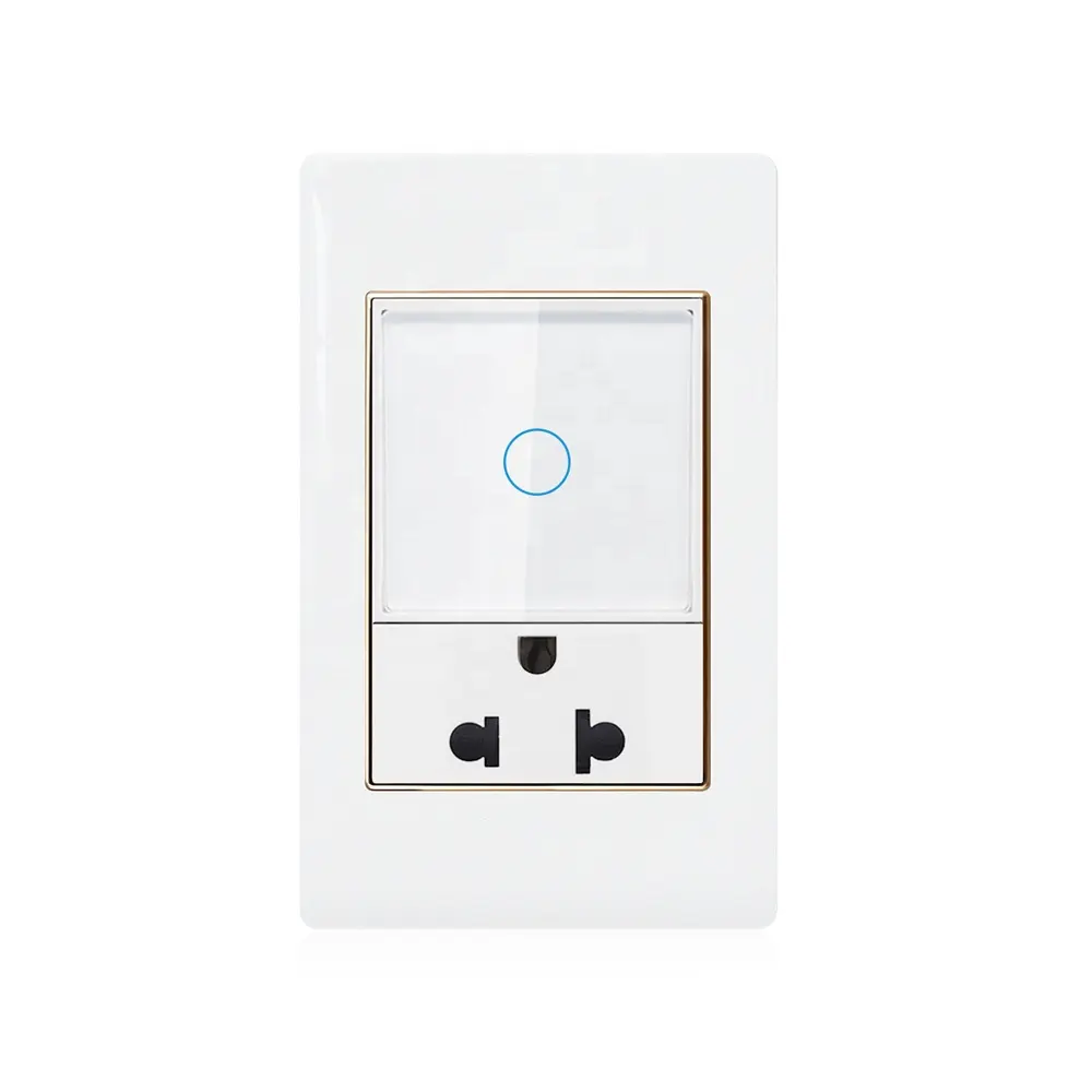 Interruptor inteligente com botões de vidro, tomada elétrica de parede, interruptor tuya, wi-fi, casa inteligente