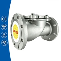 Katup Periksa Full Port Stainless Steel dengan Flensa, Katup Periksa Ayun Karet untuk Pengolahan Air, Anti Bocor