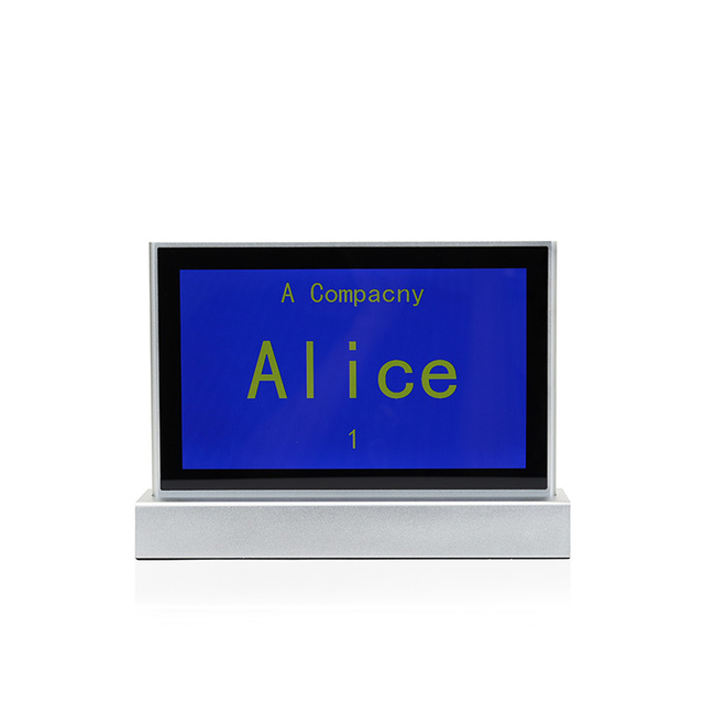 7Inch Intelligent Double Smart Electronic Table Nameplate E-Ink Name Card Display Electronic Table Sign for Conference