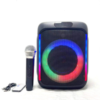 Haut-parleurs Subwoofer Stéréo Karaoké DJ Portable d'Extérieur avec Micro Sans Fil 6,5 Pouces, LED RGB, Basses Puissantes, Bluetooth 5.0, 20W, 3600mAh, 2 Unités
