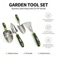 Garden Guru Pelle de jardin ergonomique en acier inoxydable, cuillère de jardin, transplanteur pour pots de fleurs et jardinières