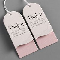 Étiquettes suspendues de luxe en vélin noir et transparent, idéales pour les vêtements, personnalisées, imprimées, translucides, pour étiquettes de vêtements, boîtes de cartes