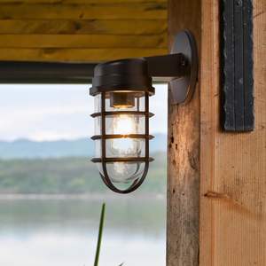 Étanche Extérieur Intérieur Style Industriel Cage Maison Porche Garage Patio Veilleuse Montage Lanterne Bocal Avec Applique Murale Led - Product Image 4