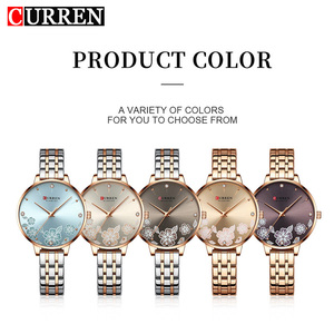 Montre à quartz CURREN 9068 pour femmes, avec aiguilles lumineuses, calendrier, montre-bracelet de luxe en acier inoxydable, style business et mode. - Product Image 6