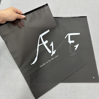 Sac d'emballage personnalisé en EVA recyclé noir semi-transparent avec fermeture éclair pour vêtements, sacs à fermeture éclair givrés noirs pour l'emballage des vêtements