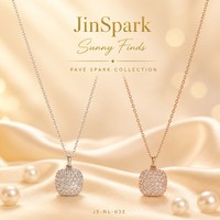 Collier pendentif coussin en cuivre plaqué or 18 carats avec zircon cubique JinSpark Premium pour femmes