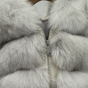 Vêtements d'extérieur pour femmes à la mode vente en gros de veste de fourrure véritable à poils courts respirants renard - Product Image 5