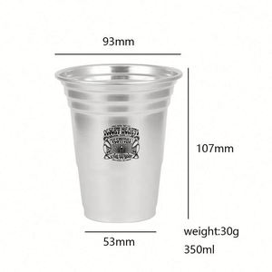 แก้วอลูมิเนียมแบบใช้แล้วทิ้งรุ่นใหม่ปี 2024 สำหรับโปรโมชั่น แก้วเบียร์แบบผนังเดี่ยวสั่งทำพิเศษ แก้วน้ำเย็น แก้วเบียร์ - Product Image 2