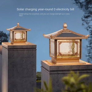 Solar fundición a presión plástico E27 IP65 impermeable LED Pilar luz para la decoración del paisaje del jardín - Product Image 4