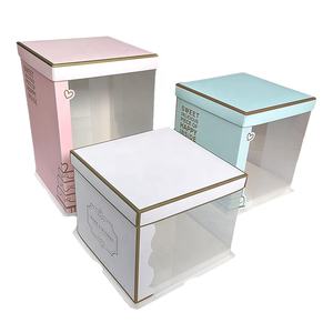 Оптовая продажа, большие бумажные коробки для тортов на день рождения, прозрачная упаковочная коробка для тортов с прозрачным окном - Product Image 1