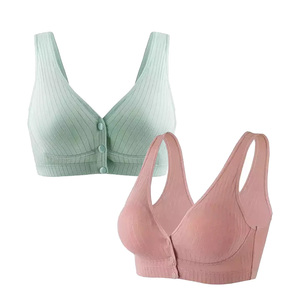 Женский беспроводной бюстгальтер для кормления с пуговицами спереди, хлопковый бюстгальтер для беременных, удобный бюстгальтер для кормления - Product Image 3