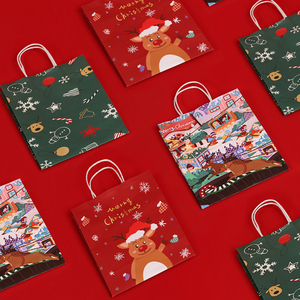 Túi Quà Tặng Kraft Tùy Chỉnh Với Tay Cầm Bên Phim Hoạt Hình Trang Trí Túi Bao Bì Túi Quà Tặng Giáng Sinh Màu Đỏ Túi Giấy Trung Quốc - Product Image 6