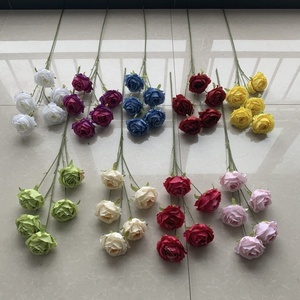 5 Rose Artificiali in Seta Bianca per Matrimoni, Decorazione per Hotel e Casa - Product Image 5