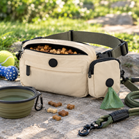 Sac de promenade pour chien en nylon personnalisé, sacoche bandoulière mains libres, porte-sacs à déjections, pochette respirante portable pour friandises d'entraînement pour animaux de compagnie