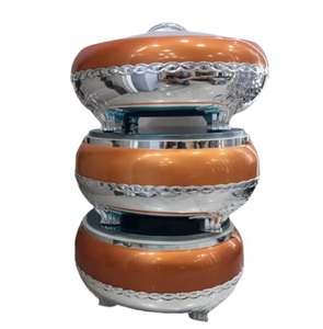 Ensemble chauffe-plats moderne 3 pièces 4L 5L 6L grande capacité, marmite isotherme en acier inoxydable, service de buffet pour Ramadan, viral <span class=keywords><strong>TikTok</strong></span> - Product Image 5