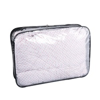 Vente en gros de sacs de qualité bon marché personnalisés transparents en plastique PVC avec fermeture éclair pour ensemble de draps de literie 4 pièces d'emballage
