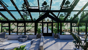 Invernadero 4 estaciones de pie libre jardín de invierno Patio de aluminio portátil terraza acristalamientos casas de cristal prefabricadas - Product Image 3