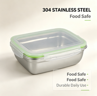 Boîte alimentaire de 2800 ml en acier inoxydable 304, compatible micro-ondes, pour le chauffage et le stockage des repas, fournie par l'usine