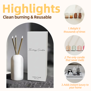 सी एंड एच हॉट बिक्री स्पष्ट ग्लास स्मोकलेस फैशन उपहार शिल्प रचनात्मकता लक्जरी अंतहीन तरल मोमबत्ती प्राचीन तेल के साथ कस्टम स्वीकार - Product Image 5