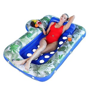 Inflatable Floating Pool Lounge 170x135cm With Backrest Adult Reclining Float Water Bed U Shaped Chair - Product Image 5