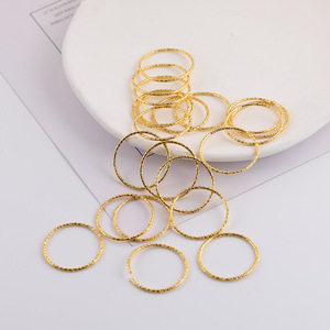 Large Closed Loop Embossed <b>Ring</b> 30mm Metal Plated Jewelry Finding For Bracelet Making DIY Accessories - Product Image 3