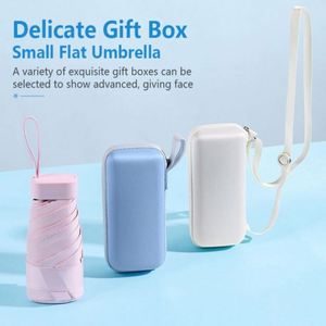New Mini 5 Folding Flat Handle Umbrella Pocket Size Anti Uv Protection Compact <b>Small</b> Umbrellas for Rain - Product Image 3