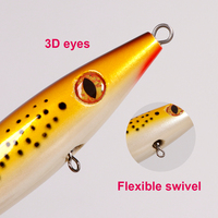 Leurre artificiel dur en bois de 77g et 22cm pour la pêche en eau salée, leurre minnow pour la perche et la truite