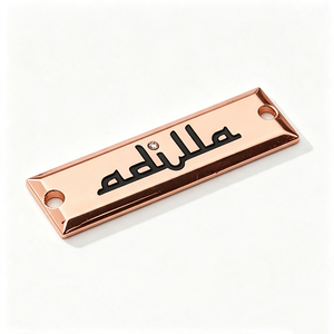 Étiquette métallique rectangulaire personnalisée, logo gravé au laser, pour chapeaux, casquettes, vêtements - Product Image 4