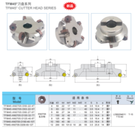 TFM45 ° Seri Cutter Head Indexable Face Milling Cutter untuk Sisipan XN0705, Disc Milling CNC 45 Derajat