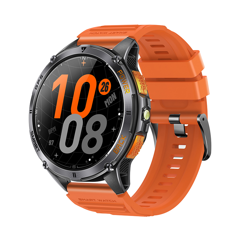 Boîtier noir + bracelet orange