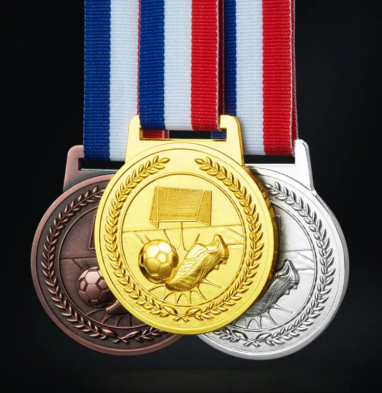 China Fabriek Groothandel School Sport Voetbalcompetitie Medaillespellen Prijzen Running Medaille Trofeeën En Medailles
