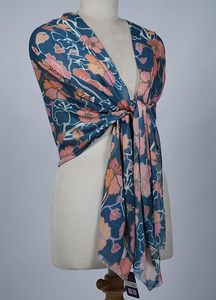Luxury Silk Modal Digital Print Scarf for Women Soft Lightweight Designer Stole Premium Silk Modal Blend Fashion <b>Wrap</b> <b>Shawl</b> - Product Image 3