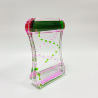 XINBAOHONG Sablier en acrylique au design Art Déco, jouet anti-stress à gouttes d'huile liquide, avec couleur personnalisable pour le jeu sensoriel