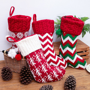 Chaussettes décoratives de Noël à suspendre à l'arbre, grand format, tricotées, de haute qualité, pour cadeaux de Noël - Product Image 2