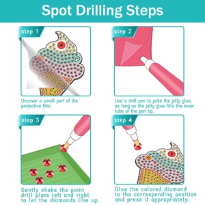 Gem Diamond Painting Art kit per bambini adesivi carini con portachiavi strumenti fai da te e forniture artigianali per ragazze bambini dai 6 ai 12 anni - Product Image 4