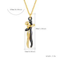 Collier pour couple en acier inoxydable, motif 'Étreintes et Baisers', bijoux de la Saint-Valentin pour homme et femme