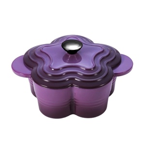 Elegante Design moderno in ghisa casseruola forno olandese cucina pentole-fabbrica nuova forma di fiore smalto zuppa pentole in metallo - Product Image 1