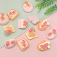 Graziose Miniature 3D in Resina di Dolci Fragole Colorate, Figurine Alimentari per Scrapbooking, Accessori per Casa e Forniture per Slime