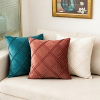 Housse de coussin en velours néerlandais 3D simple, style Ins, luxe léger, haut de gamme, pour décoration de salon, modèle de coussin de canapé à carreaux
